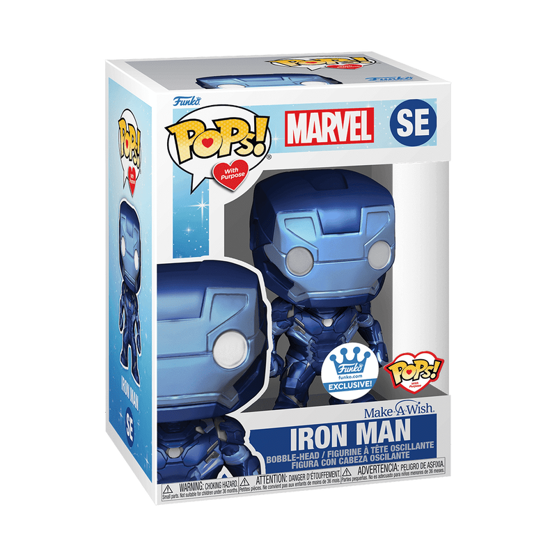 Marvel: Iron Man Make-A-Wish (Blue Metallic) Vinyl Bobble-Head: Funko Pop!