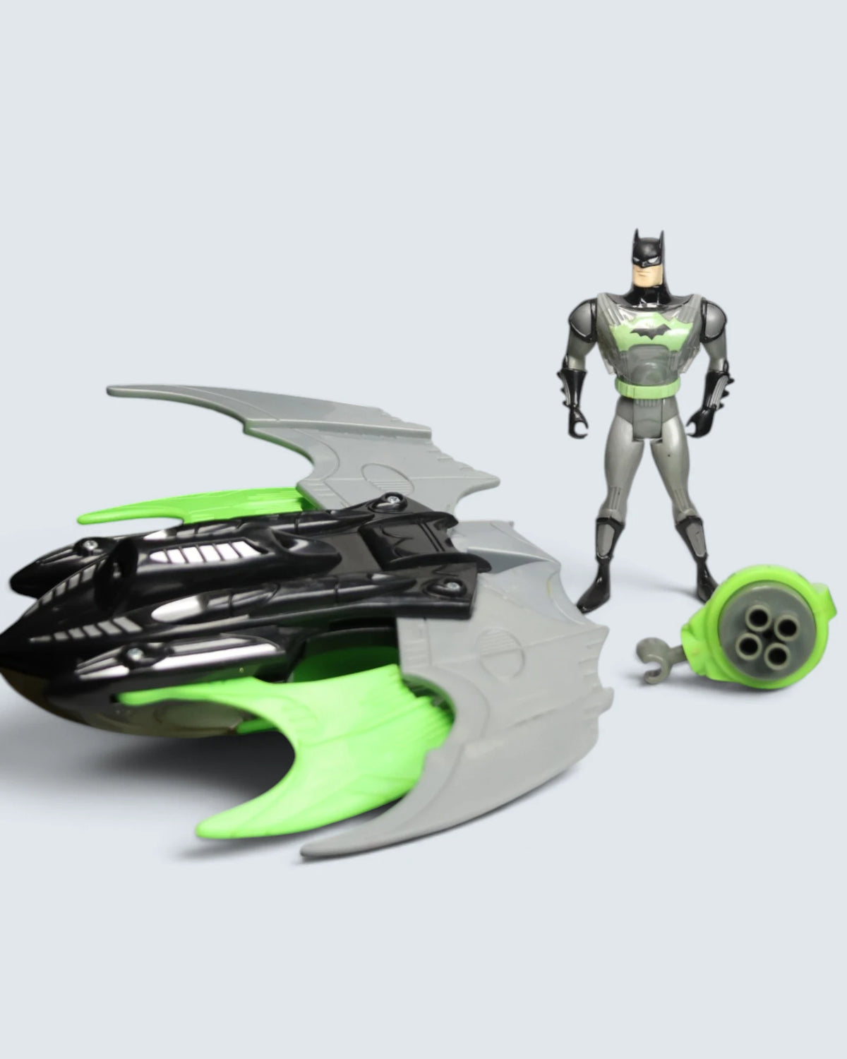 Vintage 1990s Kenner DC Comics Glow in the Dark Batman The Animated Series Stealth Wing Jet & Action Figure Set