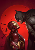 Batman vs. Iron Man "Clash of Titans" Wall Poster - A3 - Matte Print