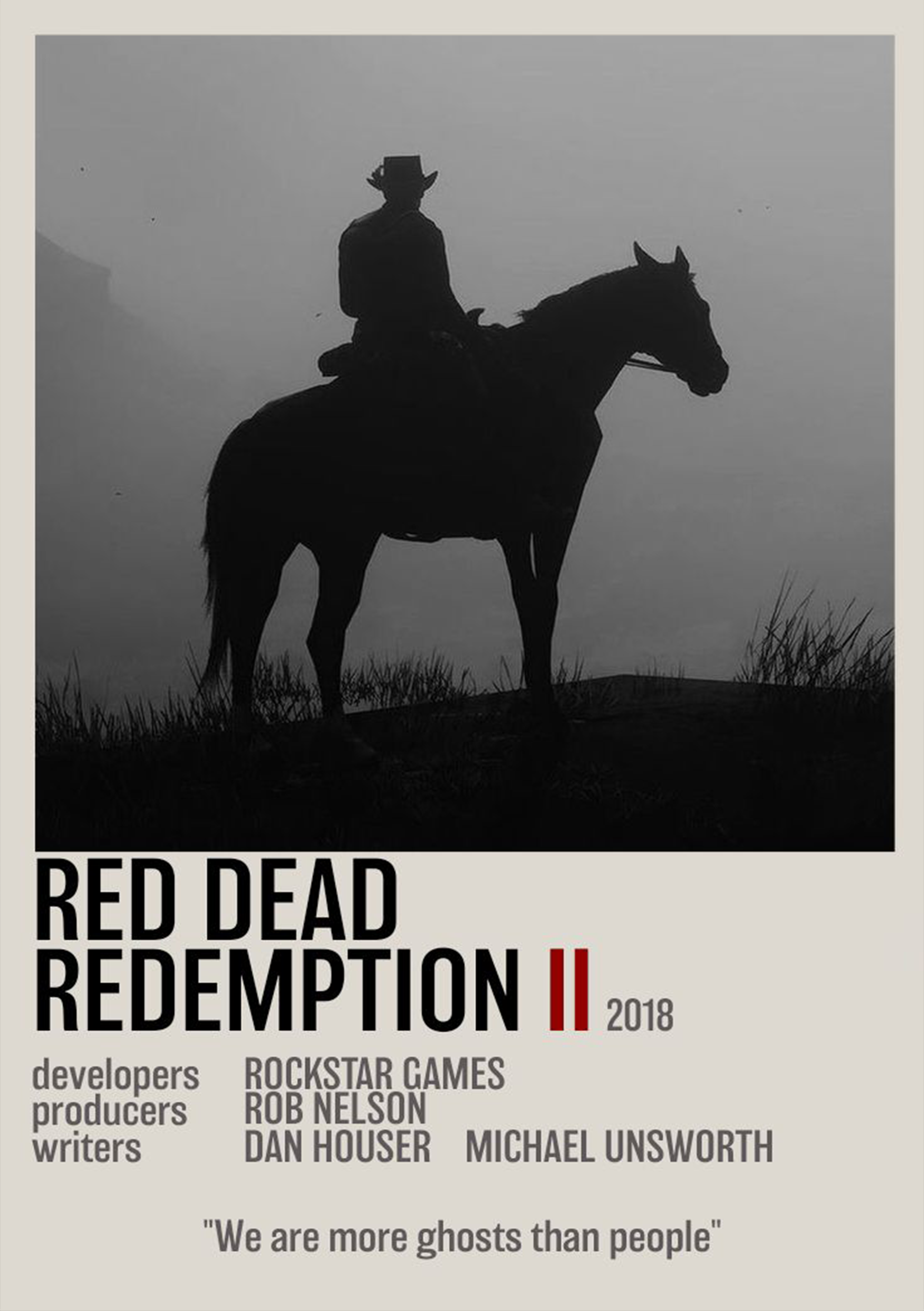 Red Dead Redemption II Movie Style Wall Poster - A5 - Matte Print