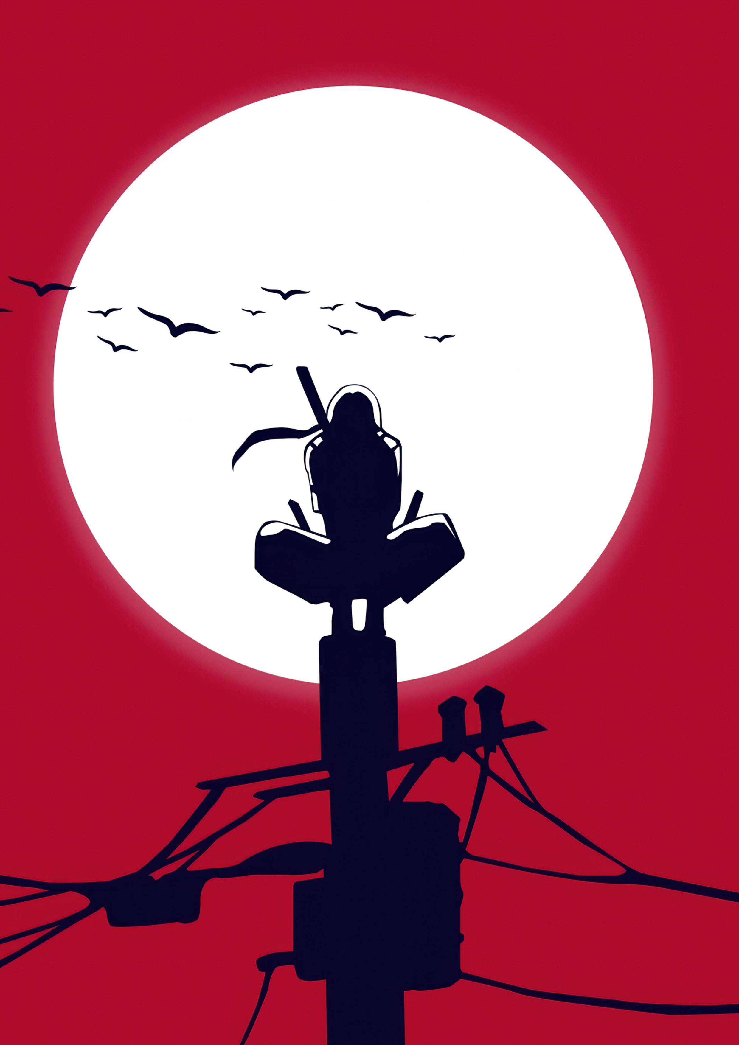 Naruto Itachi Uchiha "Full Moon Massacre" Wall Poster - A4 - Matte Print
