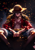 One Piece Monkey D. Luffy "Pirate King" - Wall Poster - A5 - Matte Print