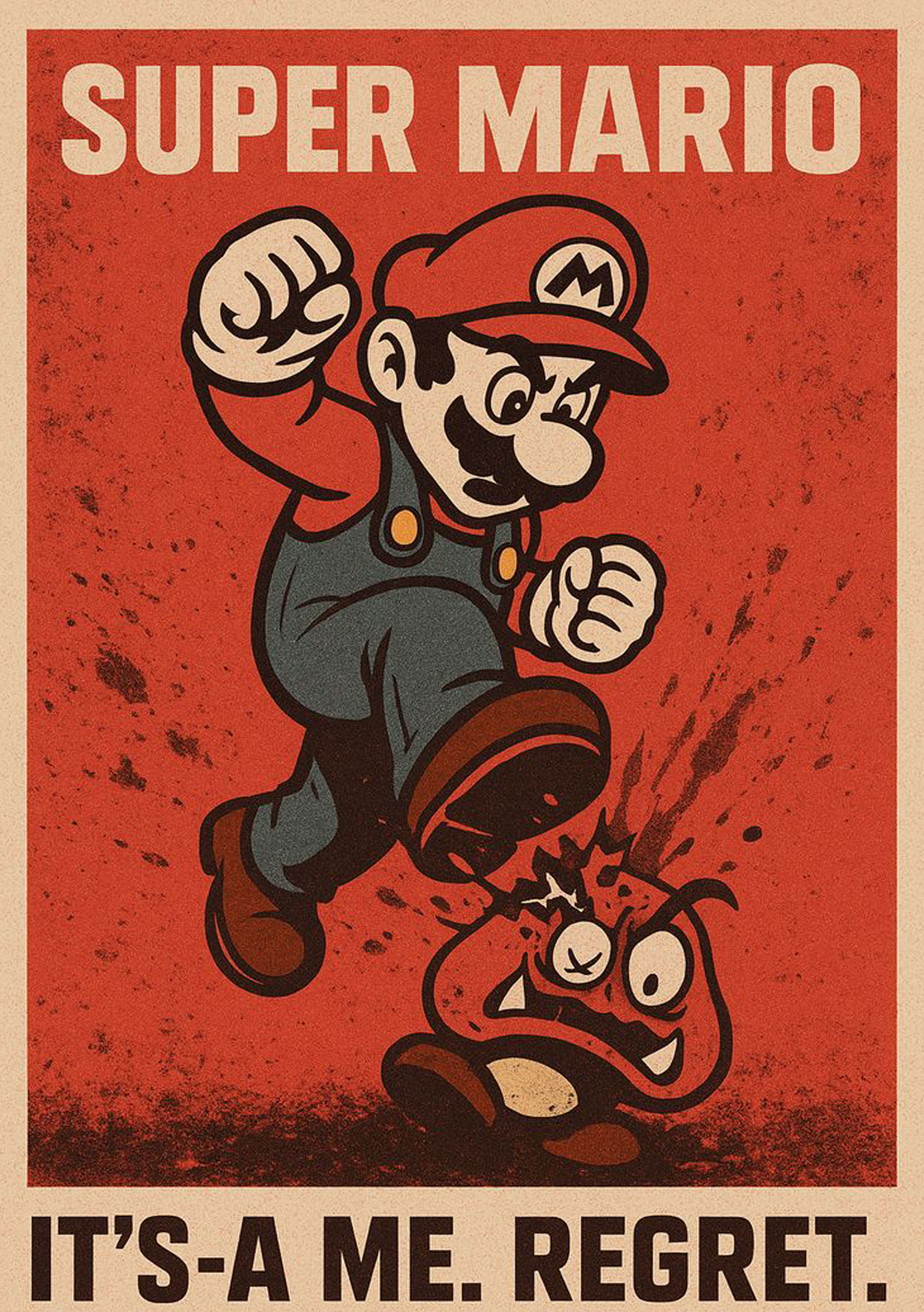 Super Mario "It's-A Me, Regret" - Wall Poster - A5 - Matte Print