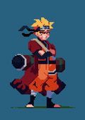 Naruto Uzumaki - Pixel Art Wall Poster - A3 - Matte Print