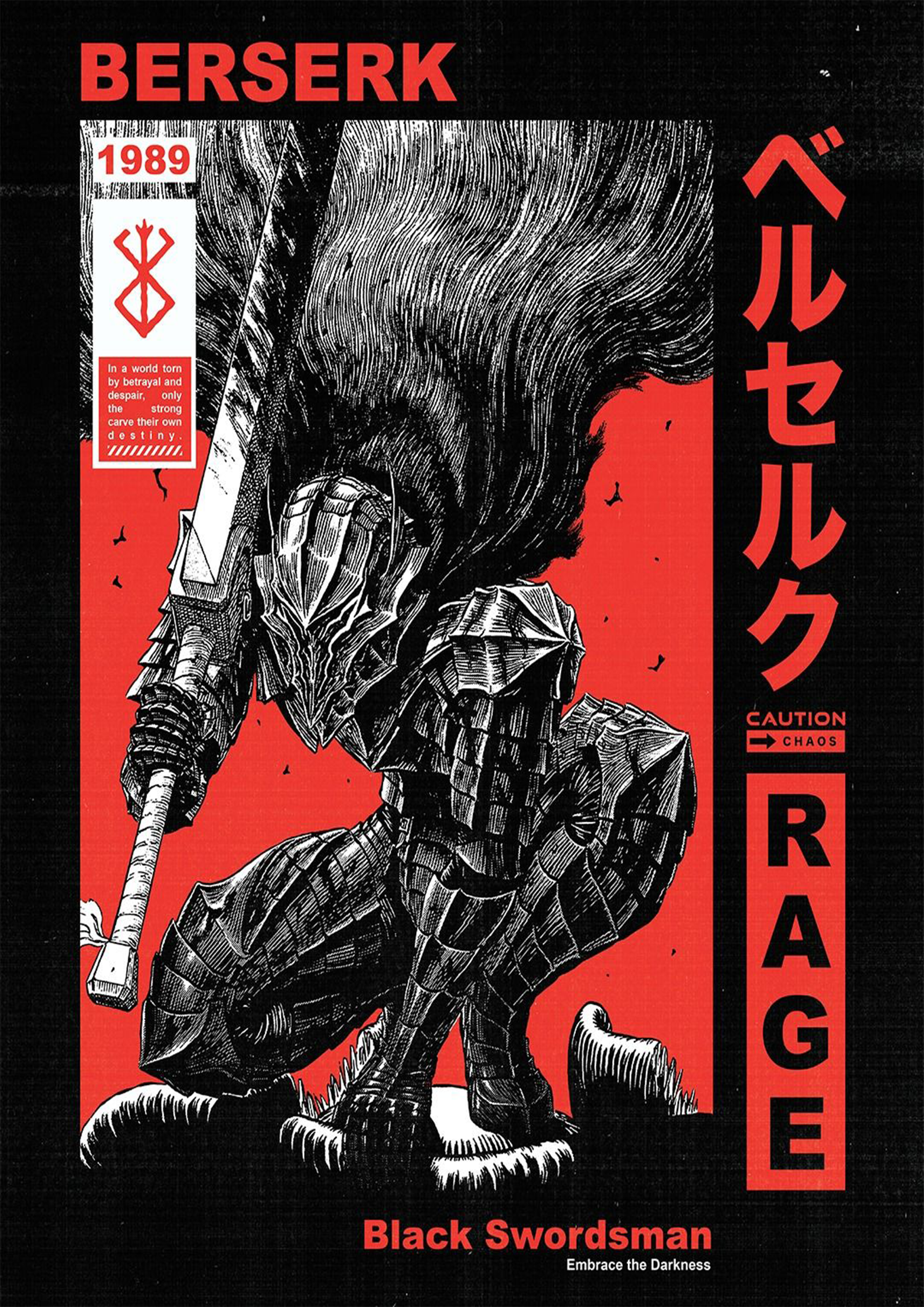 Berserk "Berserker Armor" Guts Rage Wall Poster - A4 - Matte Print