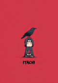 Naruto Itachi Uchiha "Crow Companion" Wall Poster - A3 - Matte Print