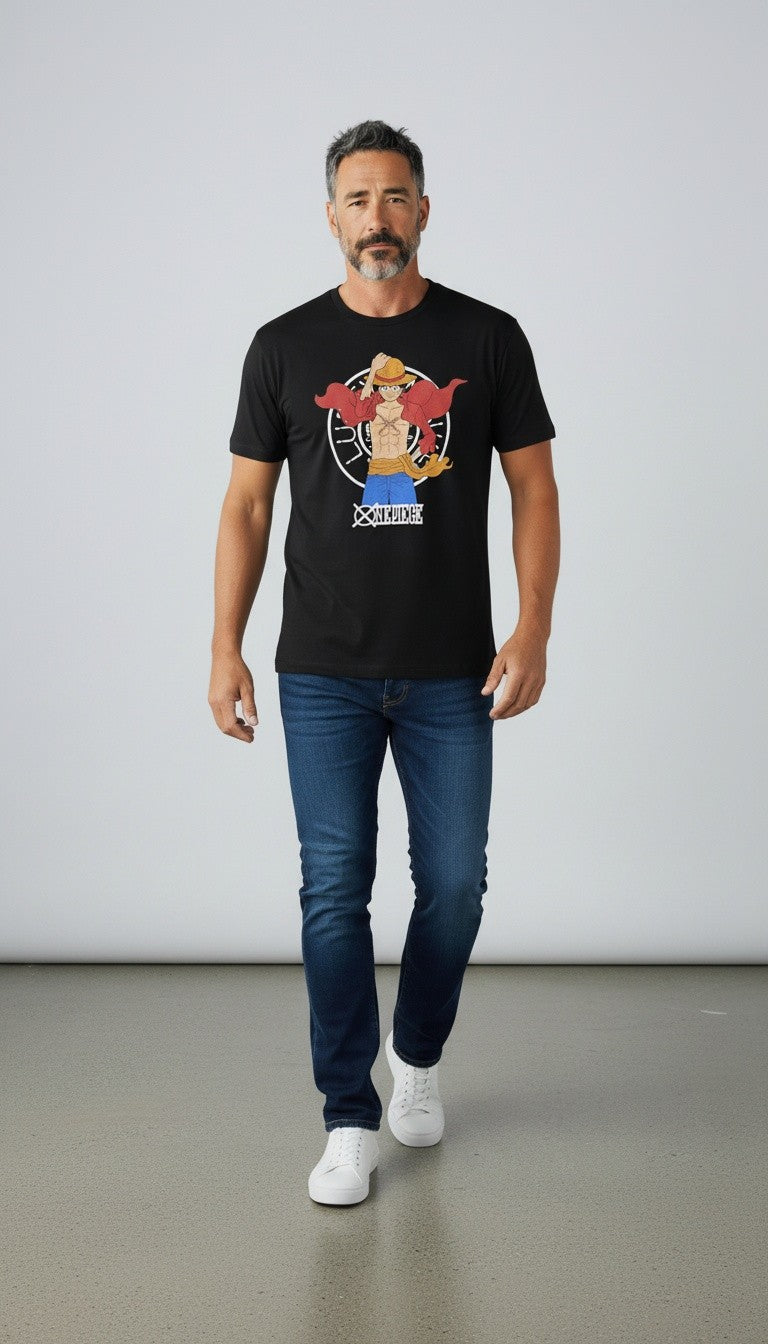 Official One Piece Monkey D. Luffy Graphic Black T-Shirt