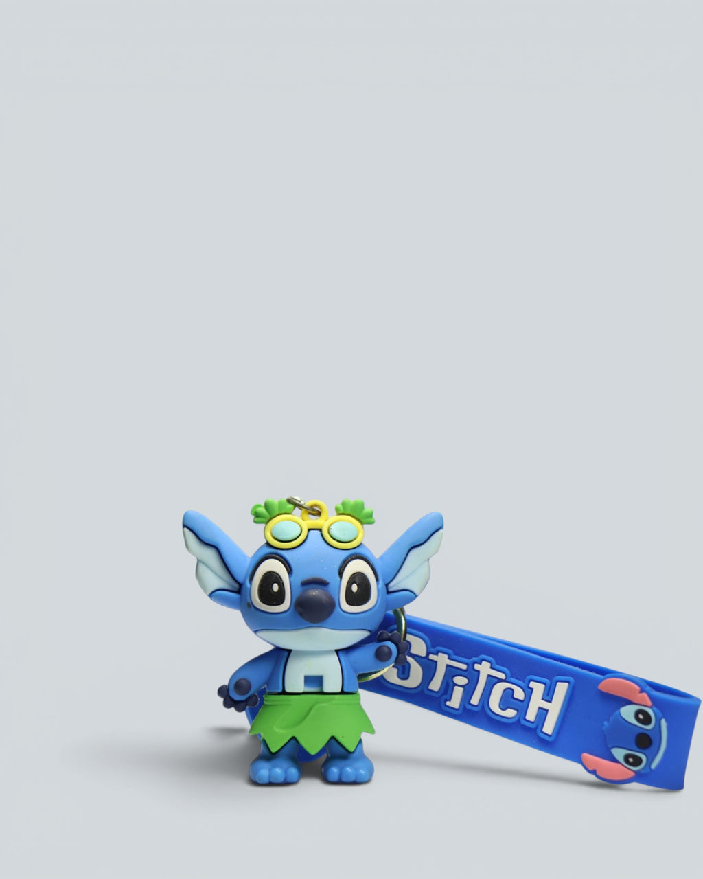 Disney Lilo & Stitch Hula Dance Stitch 3D Rubber Keychain with Strap