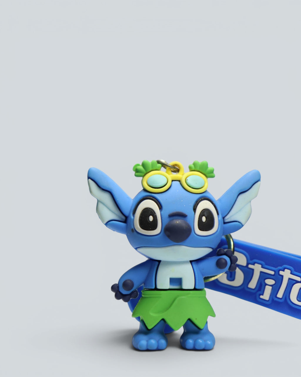 Disney Lilo & Stitch Hula Dance Stitch 3D Rubber Keychain with Strap