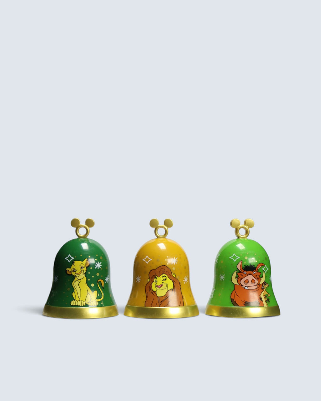 Disney The Lion King Simba, Mufasa & Timon/Pumbaa Christmas Decorative Bells (3-Piece Set)
