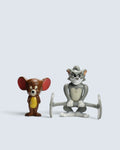 Tom and Jerry Tuffy & Tom Weightlifting Collectible Figurine Set