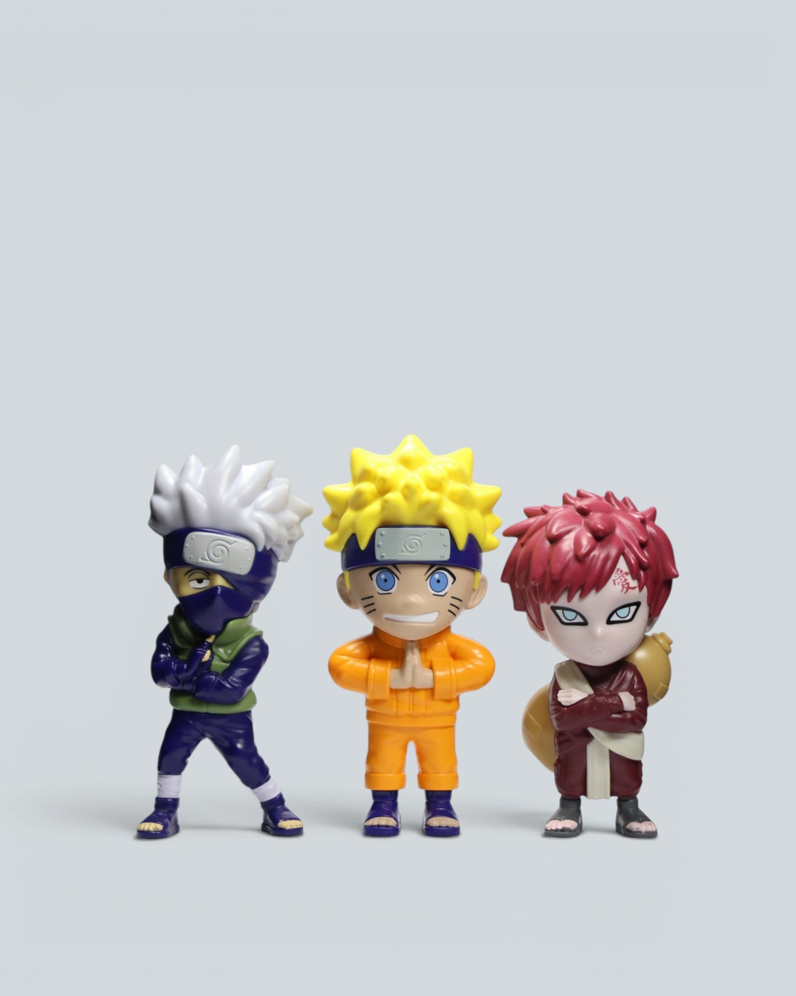 Naruto Shippuden Mini Figure Toy Lot - 3-Piece Anime Collectible Set with Naruto, Kakashi,
