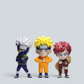 Naruto Shippuden Mini Figure Toy Lot - 3-Piece Anime Collectible Set with Naruto, Kakashi,