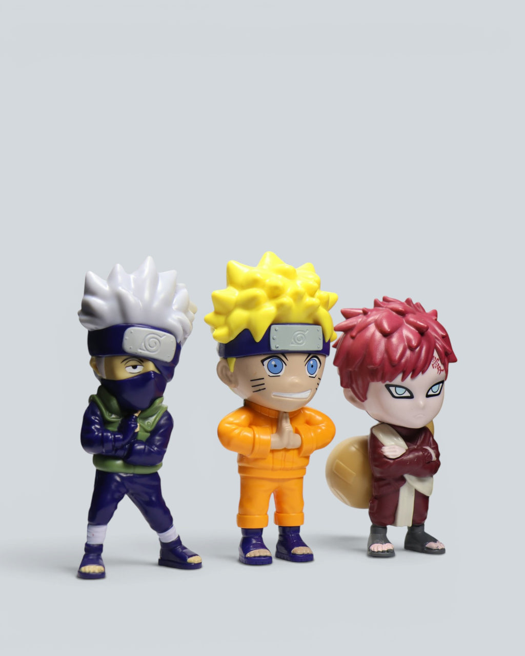 Naruto Shippuden Mini Figure Toy Lot - 3-Piece Anime Collectible Set with Naruto, Kakashi,