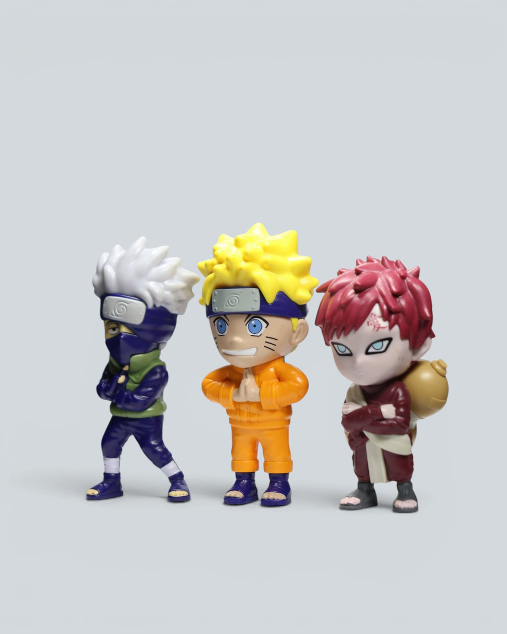 Naruto Shippuden Mini Figure Toy Lot - 3-Piece Anime Collectible Set with Naruto, Kakashi,