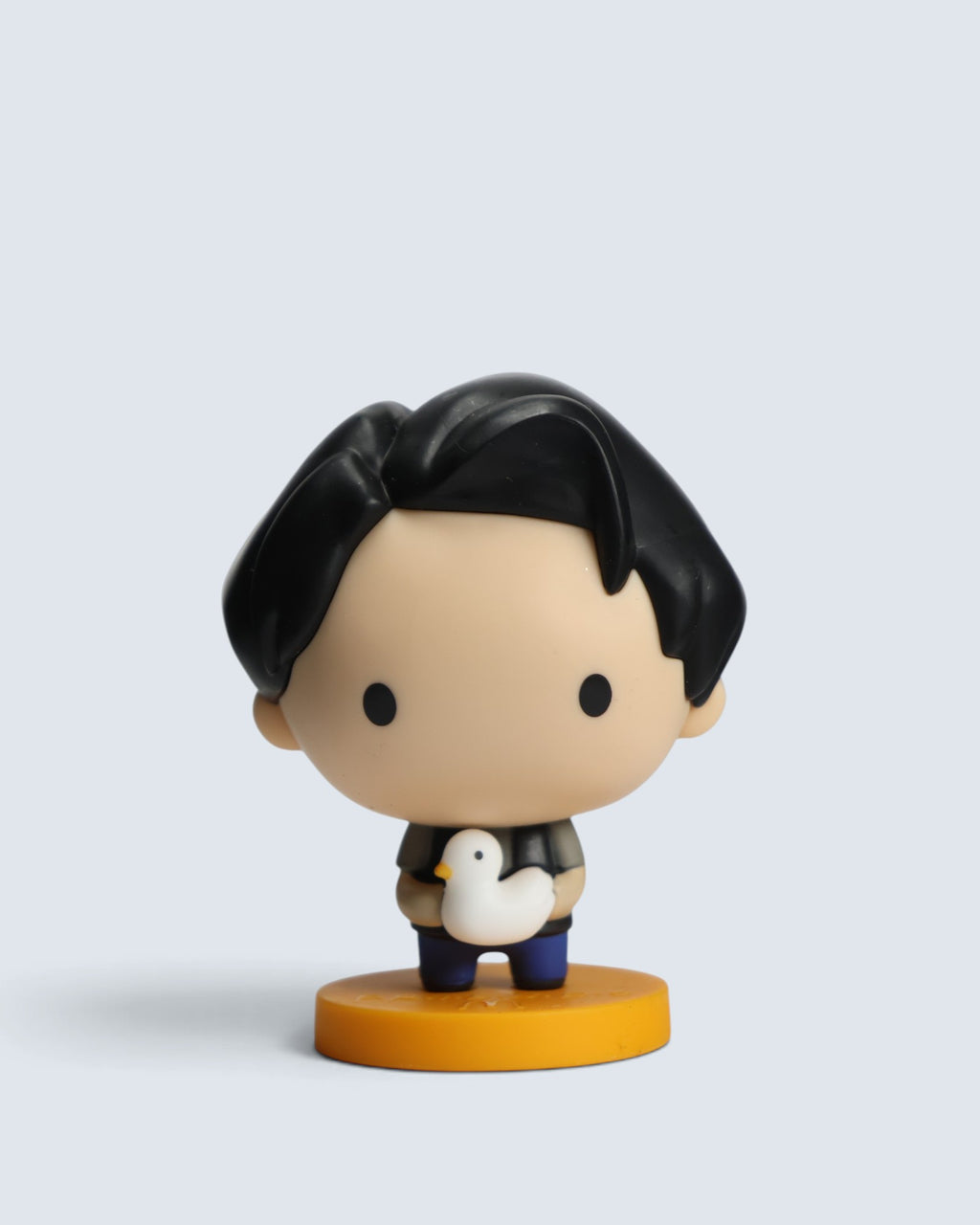 Friends TV Series Chandler Bing with Duck Chibi Vinyl Mini Figure Collectible on Yellow Base