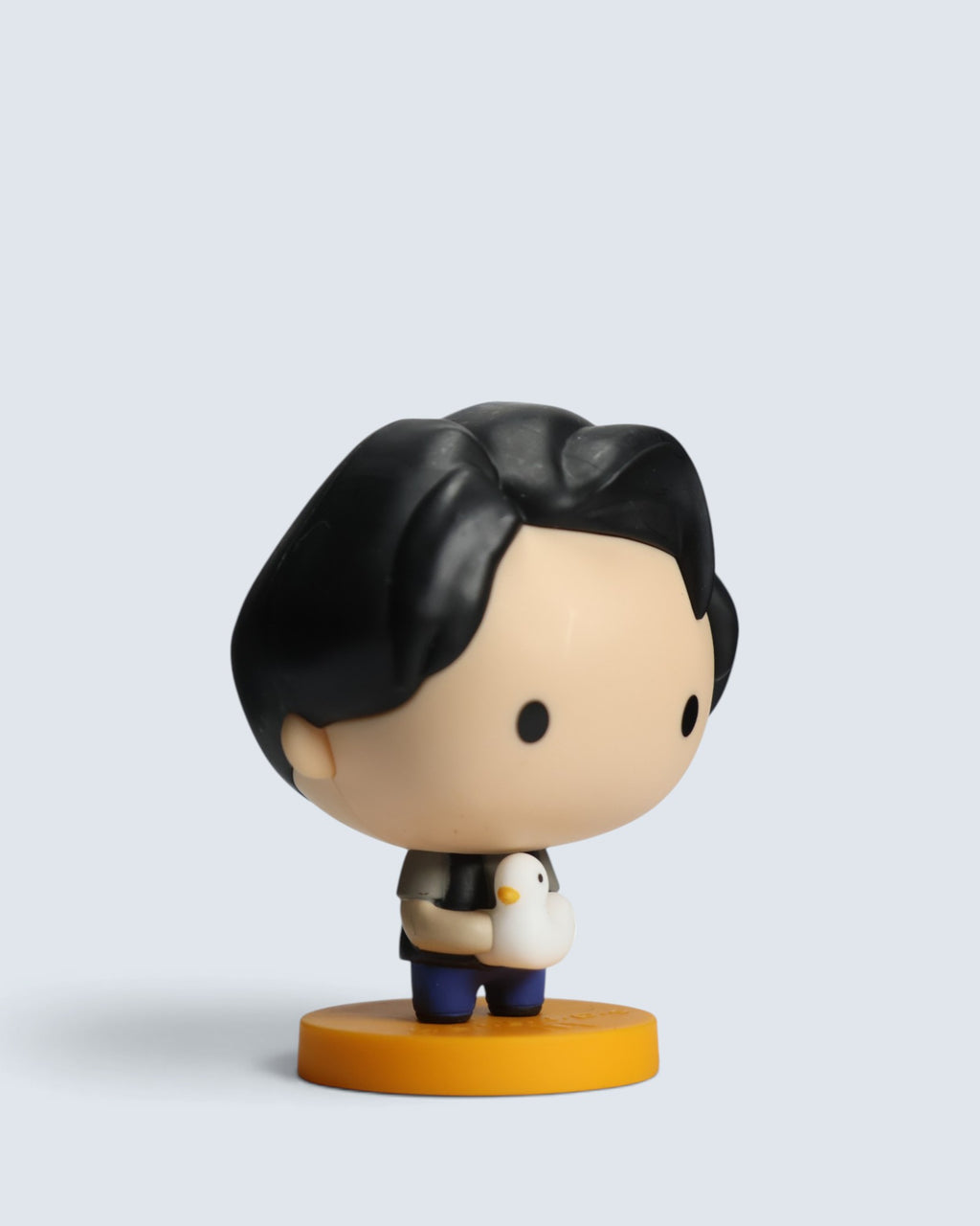 Friends TV Series Chandler Bing with Duck Chibi Vinyl Mini Figure Collectible on Yellow Base