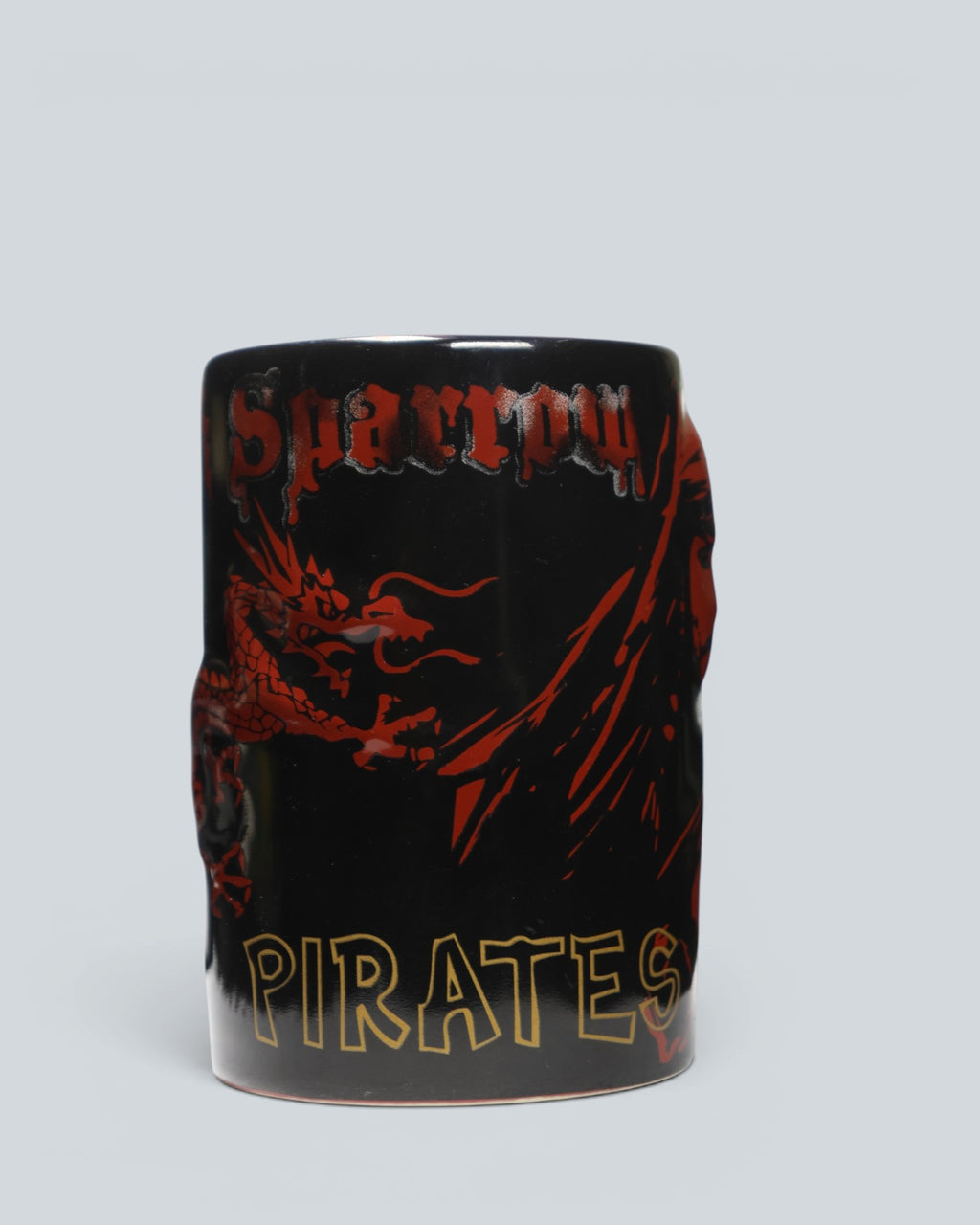 Disney Store Exclusive Pirates of the Caribbean Jack Sparrow Mug - Rare Dragon Graphic Coffee Cup