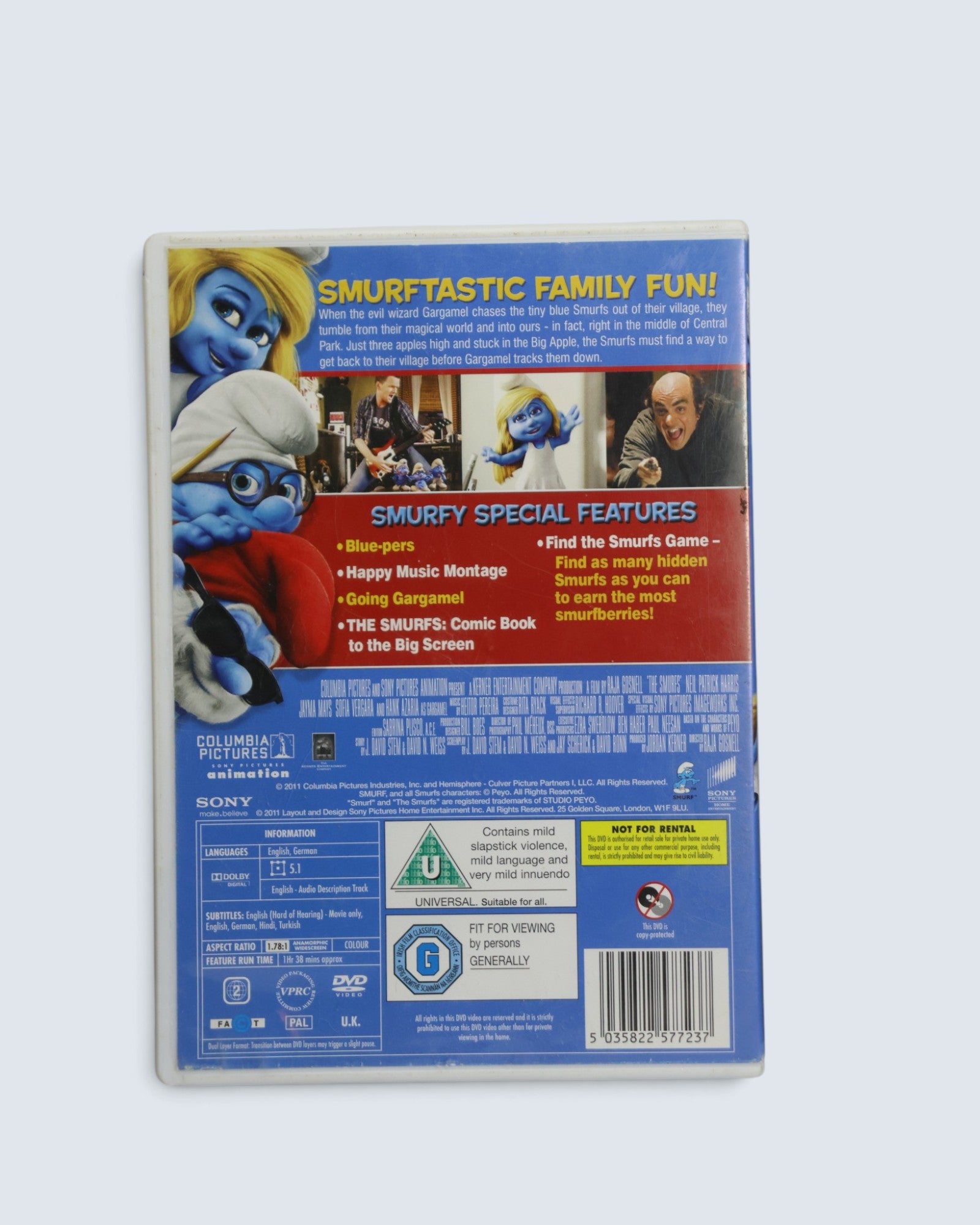 The Smurfs (DVD, 2011) Live-Action / Animated Family Film