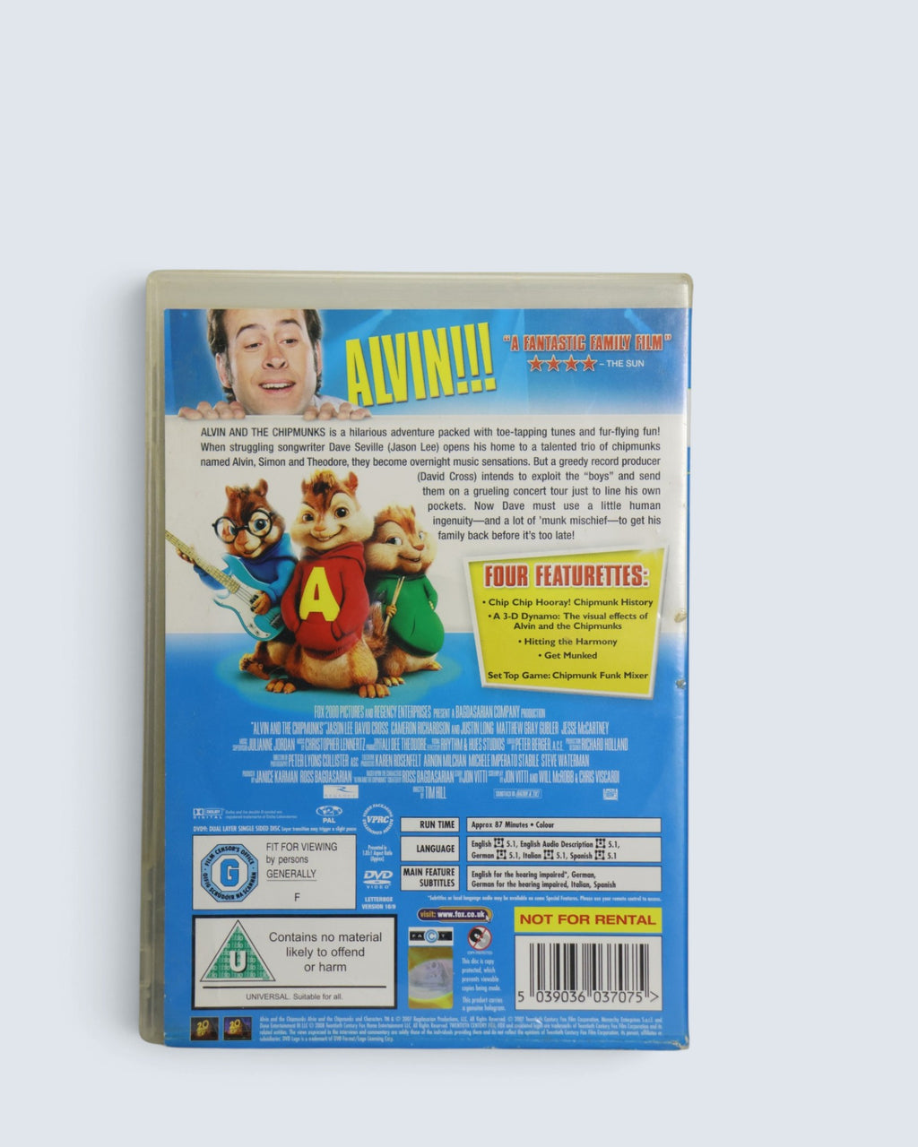 Alvin and the Chipmunks (DVD, 2007) Live-Action / CGI Family Comedy