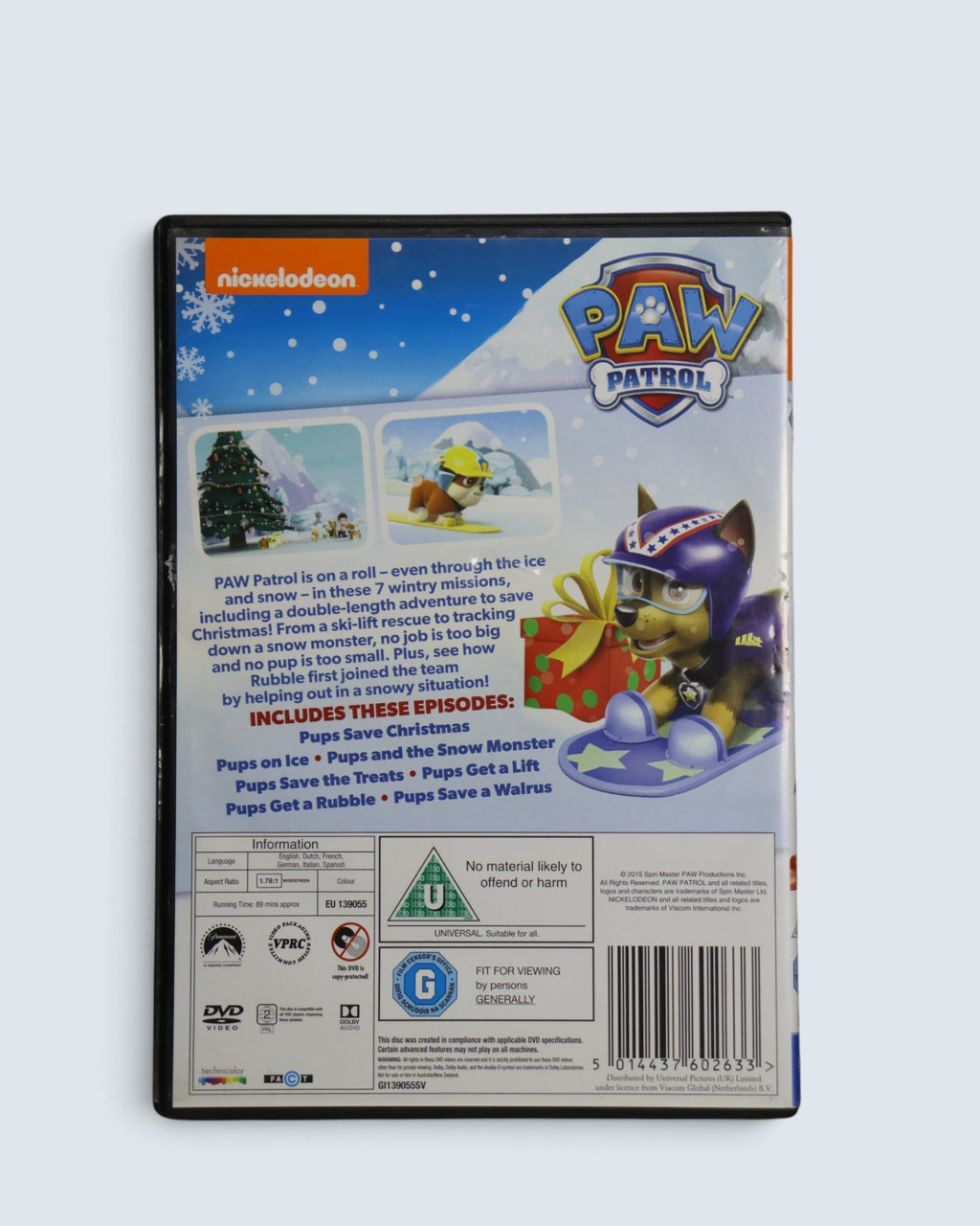 PAW Patrol: Winter Rescues (DVD, 2015) Nickelodeon Children's Animated TV Series