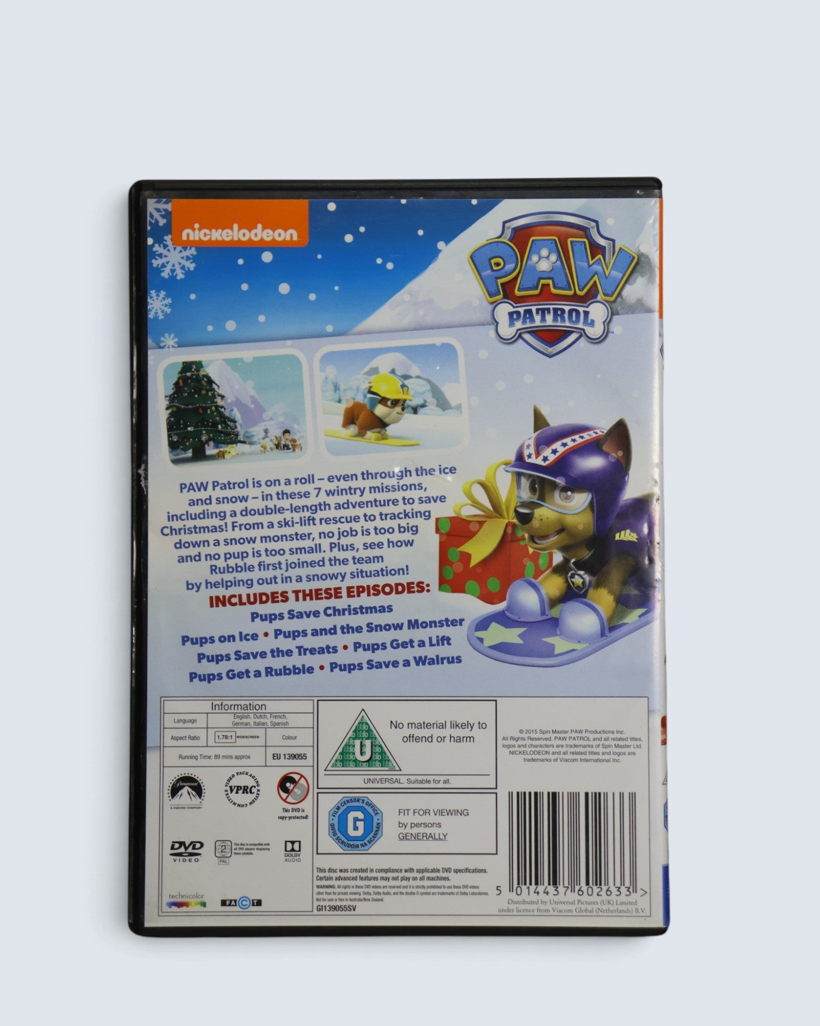 PAW Patrol: Winter Rescues (DVD, 2015) Nickelodeon Children's Animated TV Series