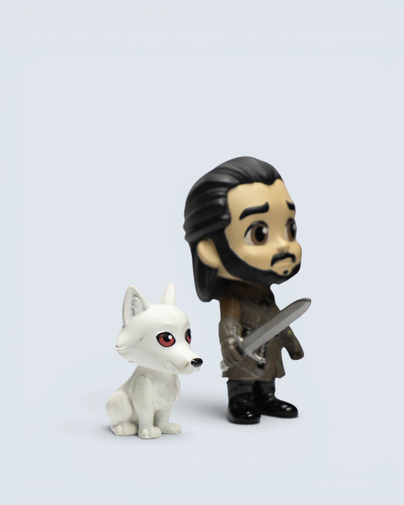 Game of Thrones Jon Snow & Ghost Mini Figure Set – King in the North Duo