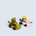 Mario Kart 8 Mini Toy Racer Figure Bundle (Gold Mario & Princess Peach)