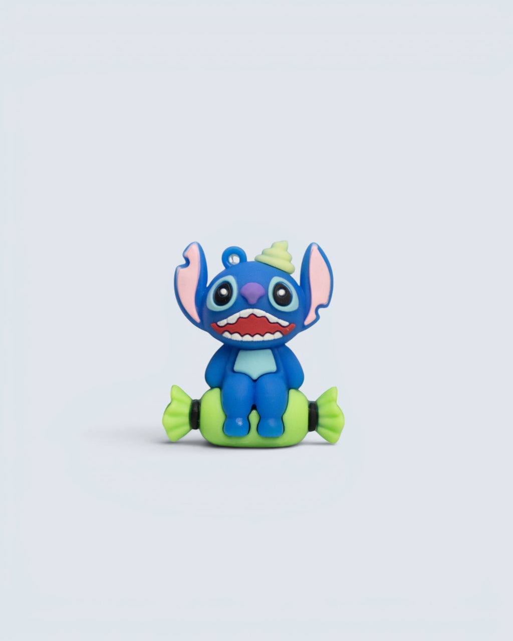 Disney Lilo & Stitch Sitting on Candy Silicone Keychain Charm
