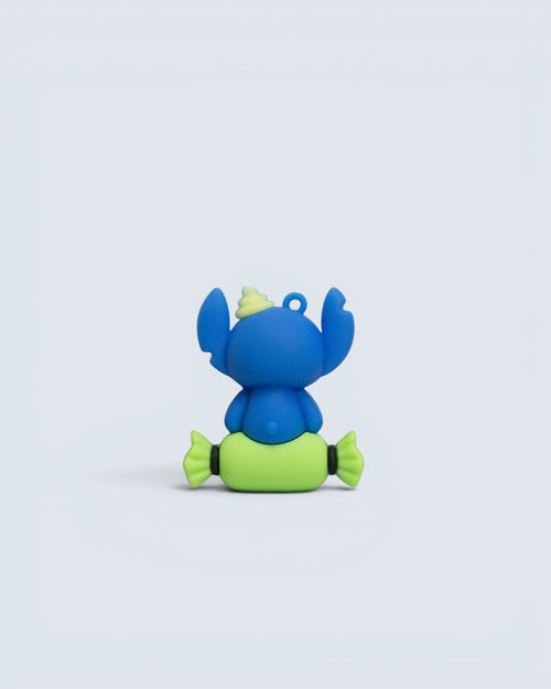 Disney Lilo & Stitch Sitting on Candy Silicone Keychain Charm