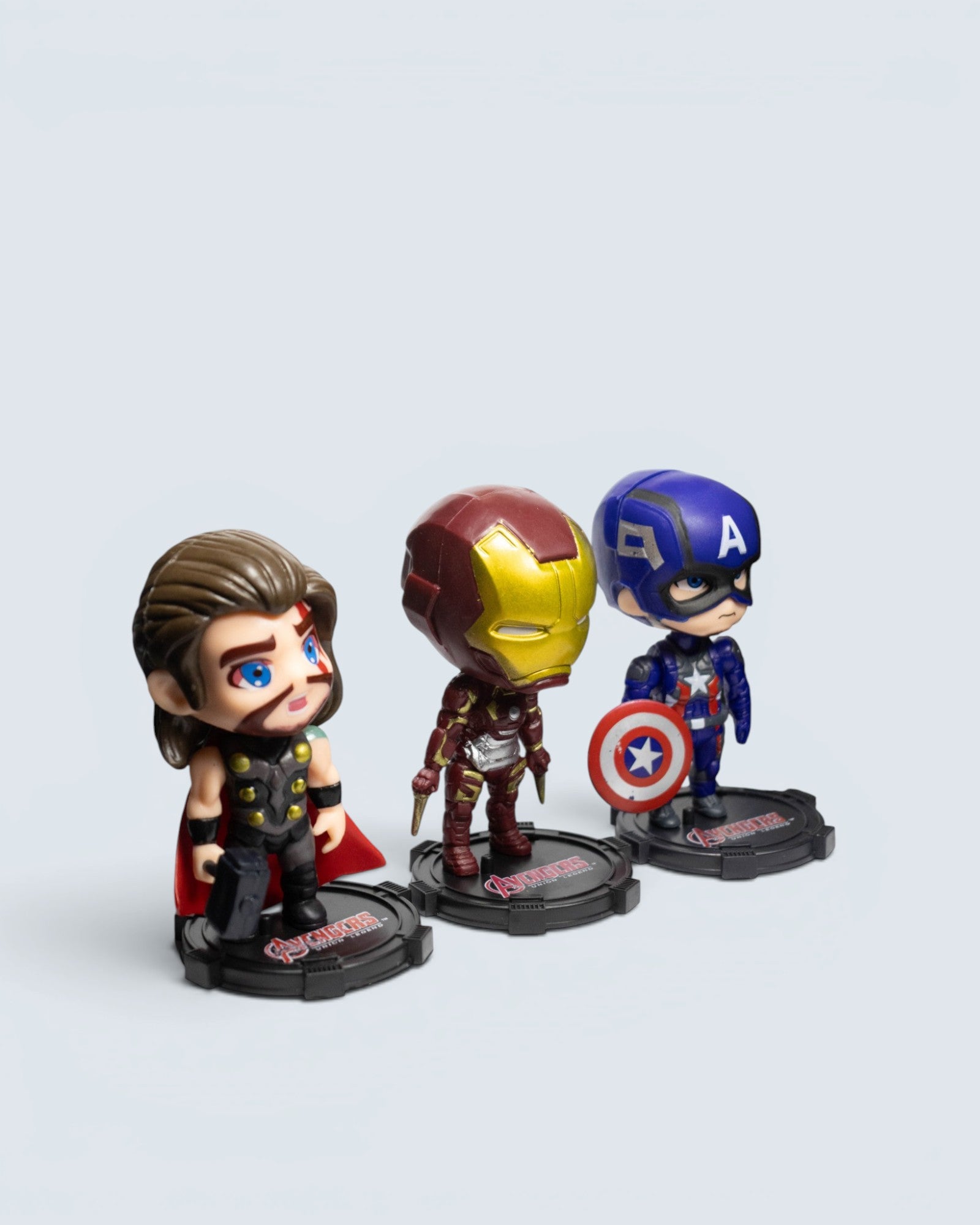 Marvel Avengers Chibi Figure Bundle – Iron Man, Captain America & Thor (Set of 3)