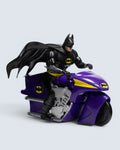 DC Comics Batman Classic Black Suit Action Figure with Purple Batcycle Vehicle Set