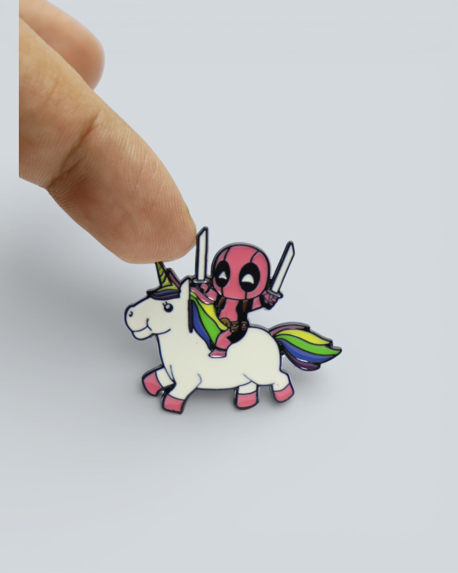 Marvel Deadpool: "Unicorn Rider" Chibi Enamel Pin / Brooch