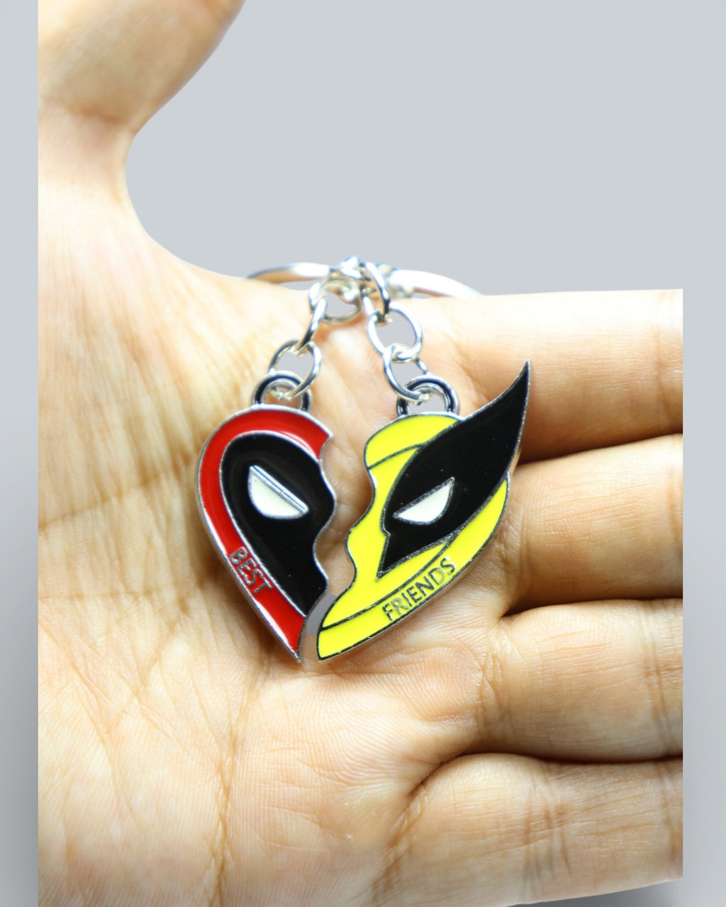 Marvel: Deadpool & Wolverine "Best Friends" Heart Keychain