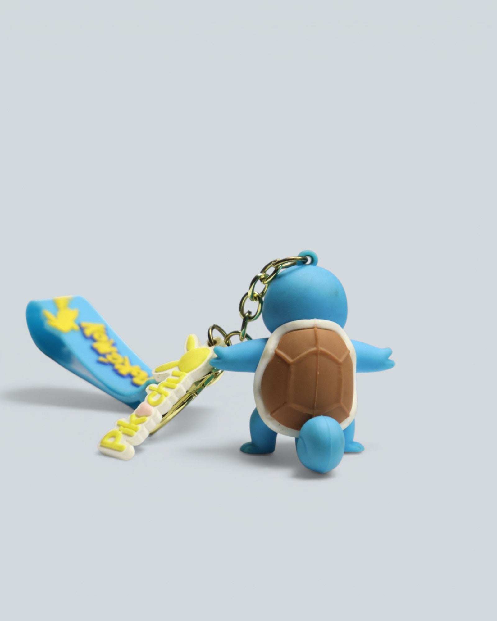 Pokémon: Keychain Squirtle 3D – Water Starter Figure with Wrist Strap & Pikachu Charm