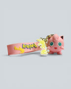 Pokémon: Keychain JigglyPuff 3D – Figure with Wrist Strap & Pikachu Charm