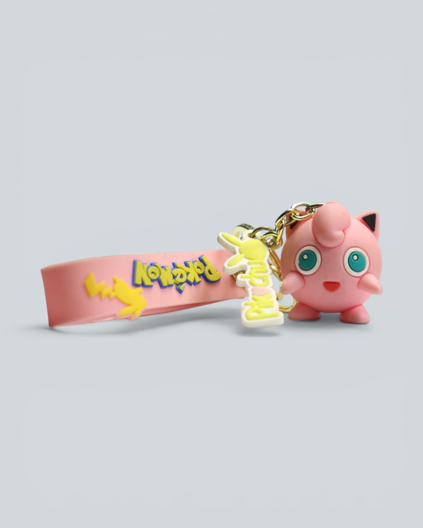 Pokémon: Keychain JigglyPuff 3D – Figure with Wrist Strap & Pikachu Charm