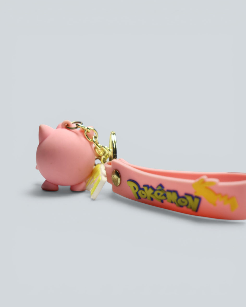 Pokémon: Keychain JigglyPuff 3D – Figure with Wrist Strap & Pikachu Charm