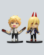 Chainsaw Man Chibi Figure Set – Denji & Power Blood Devil Duo (Premium PVC)