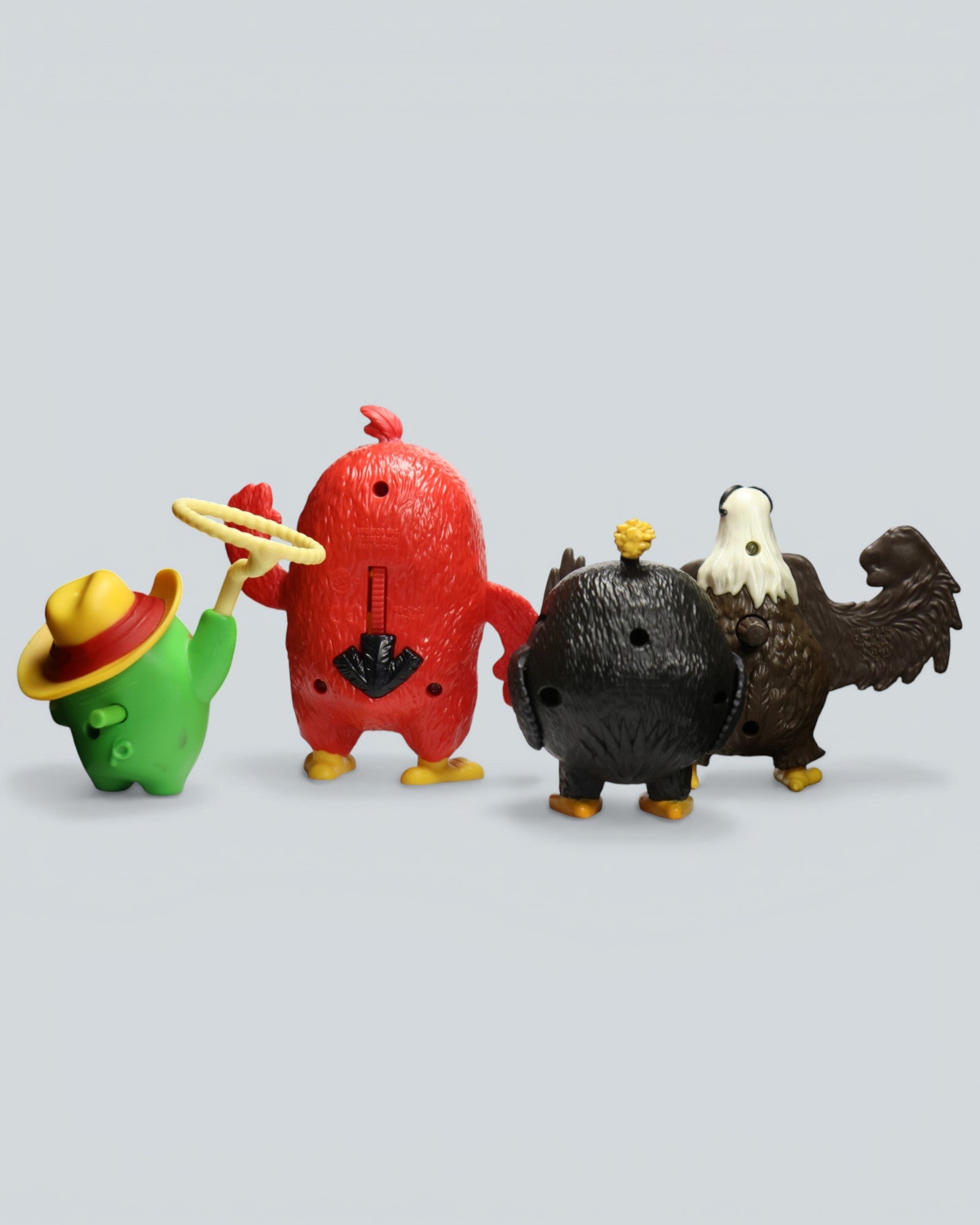 Angry Birds Movie Figure Set - Red, Bomb, Mighty Eagle, and Cowboy Pig - Bundle of 4