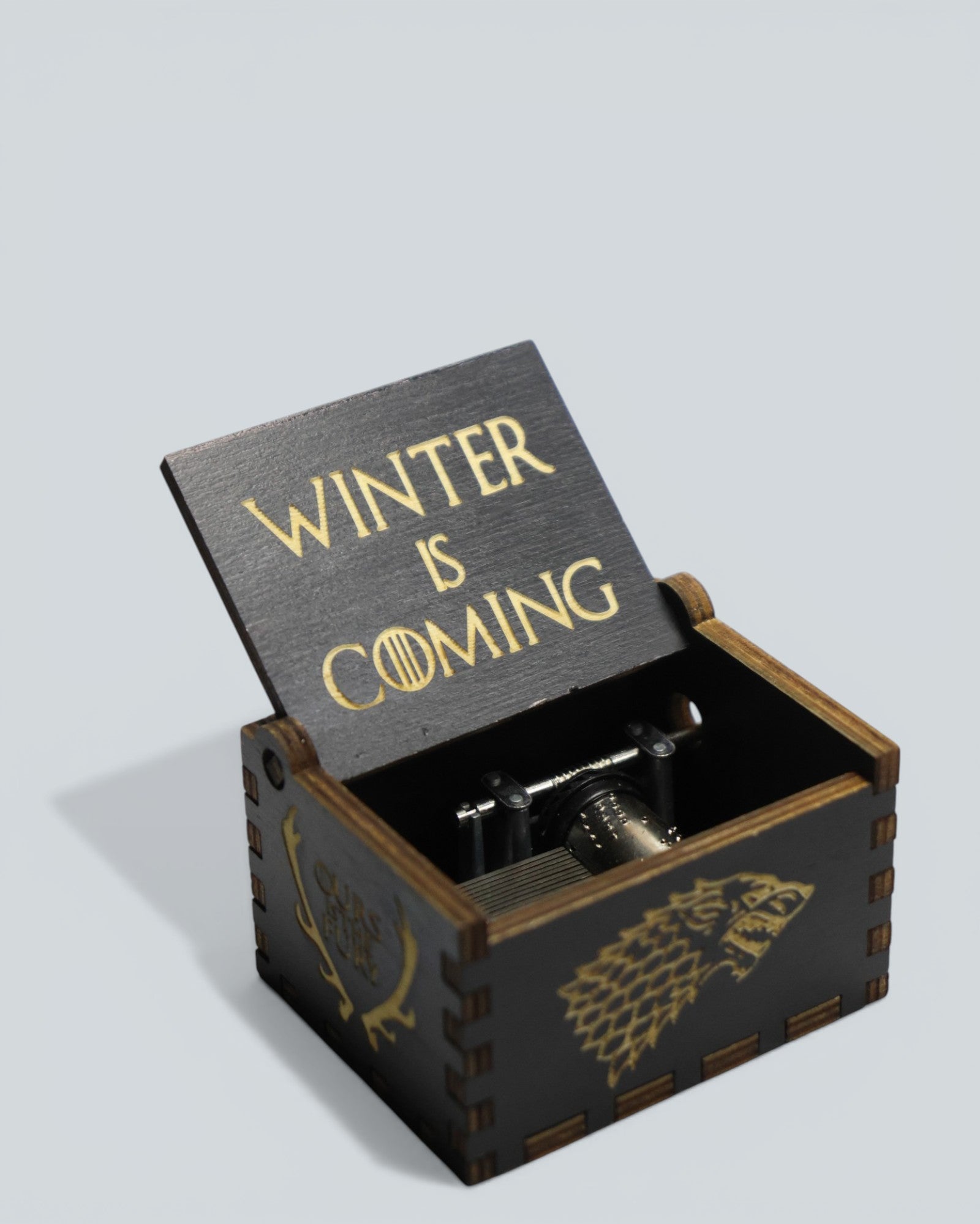 Game of Thrones "Winter Is Coming" Wooden Music Box - Stark Sigil Edition