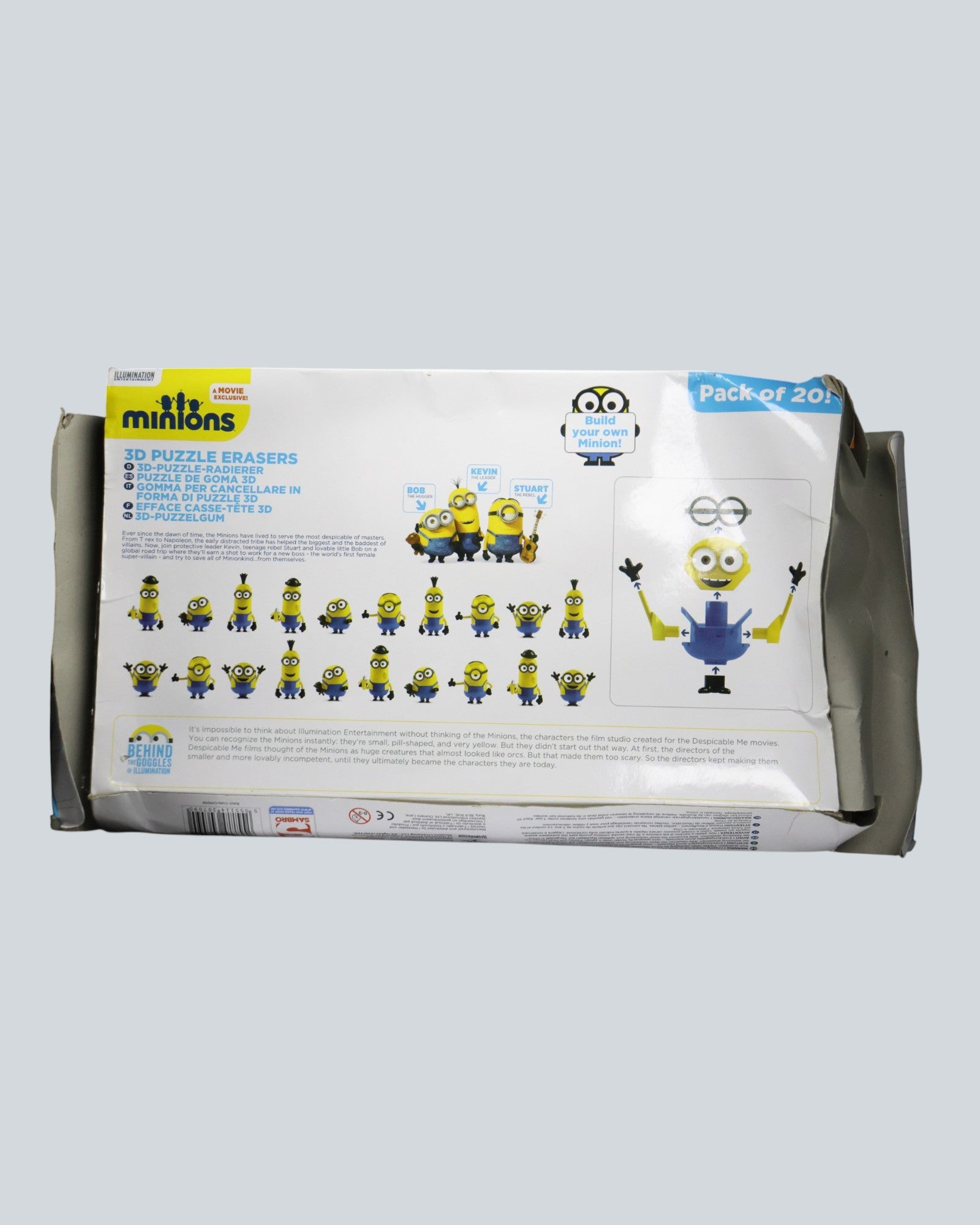 Minions 3D Puzzle Erasers – Pack of 19 Collectible Figures