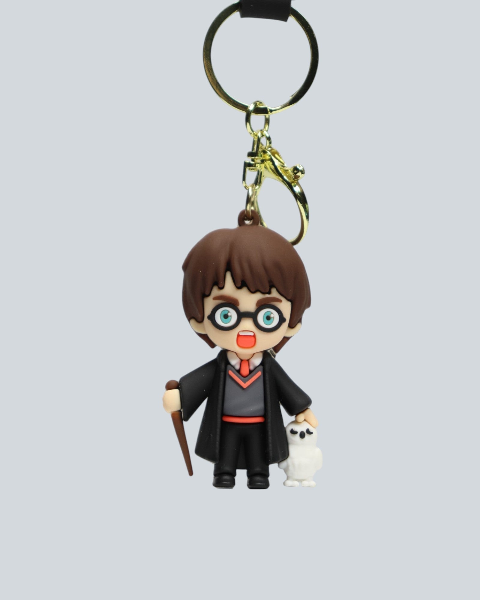 Harry Potter & Hedwig Chibi-Style Premium Silicone Keychain