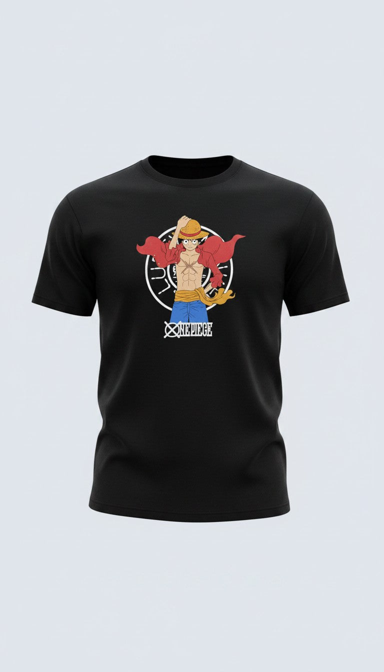 Official One Piece Monkey D. Luffy Graphic Black T-Shirt