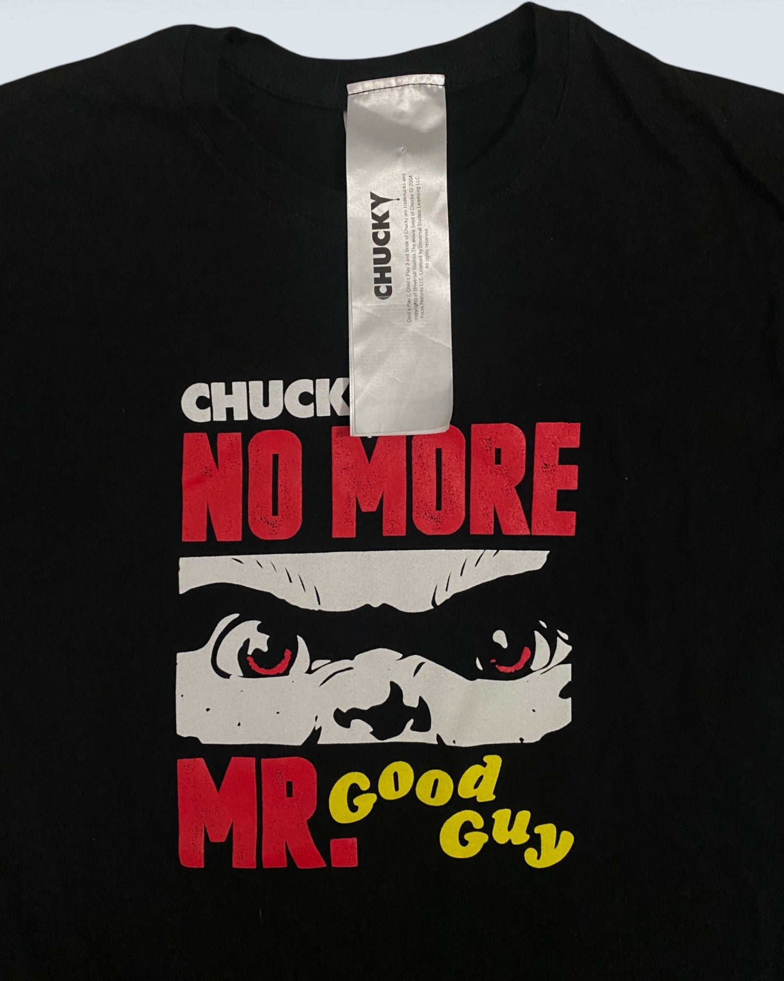 Official Chucky "No More Mr. Good Guy" Horror Graphic Black T-Shirt