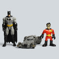 DC Comics Batman and Robin Figure Set with Hot Wheels Batmobile