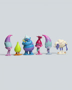 DreamWorks Trolls World Tour Collectible Mini Figures - Set of 6