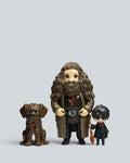 Harry Potter & Rubeus Hagrid with Fang Miniature Figure Set - 3 Piece Bundle