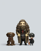 Harry Potter & Rubeus Hagrid with Fang Miniature Figure Set - 3 Piece Bundle