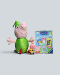 Peppa Pig Bedtime & Play Bundle - George Pig Plush, Mini Figure, and Ravensburger Card Game Set